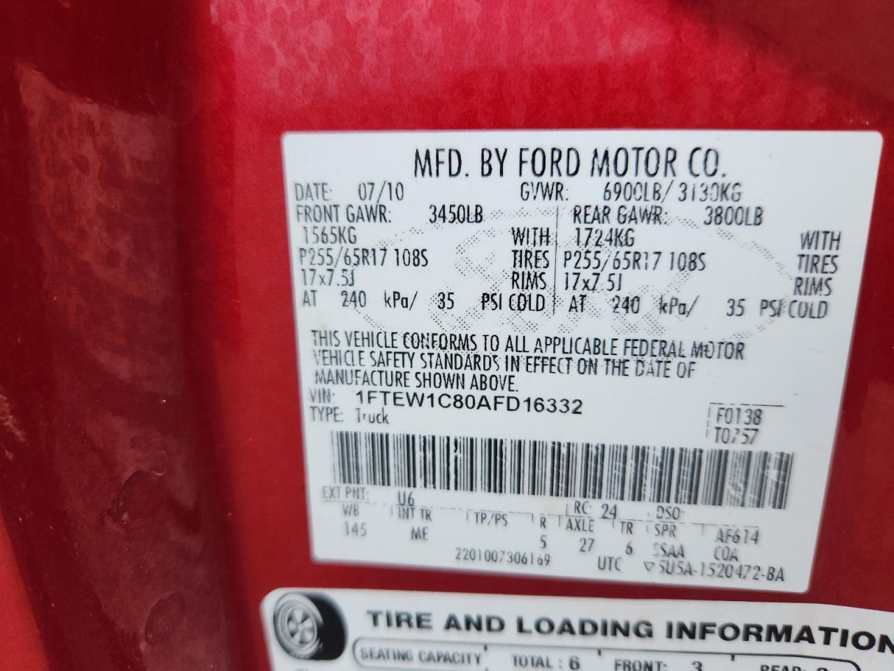 2010 Ford F150 Supercrew