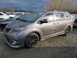 Salvage cars for sale from Copart Arlington, WA: 2016 Toyota Sienna SE