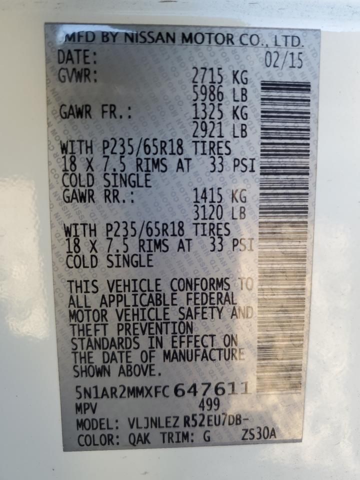 2015 Nissan Pathfinder s