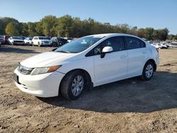 Honda Civic salvage cars for sale: 2012 Honda Civic LX