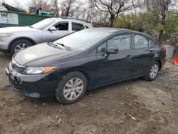 Honda Civic salvage cars for sale: 2012 Honda Civic LX