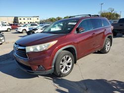 Toyota Highlander salvage cars for sale: 2015 Toyota Highlander LE