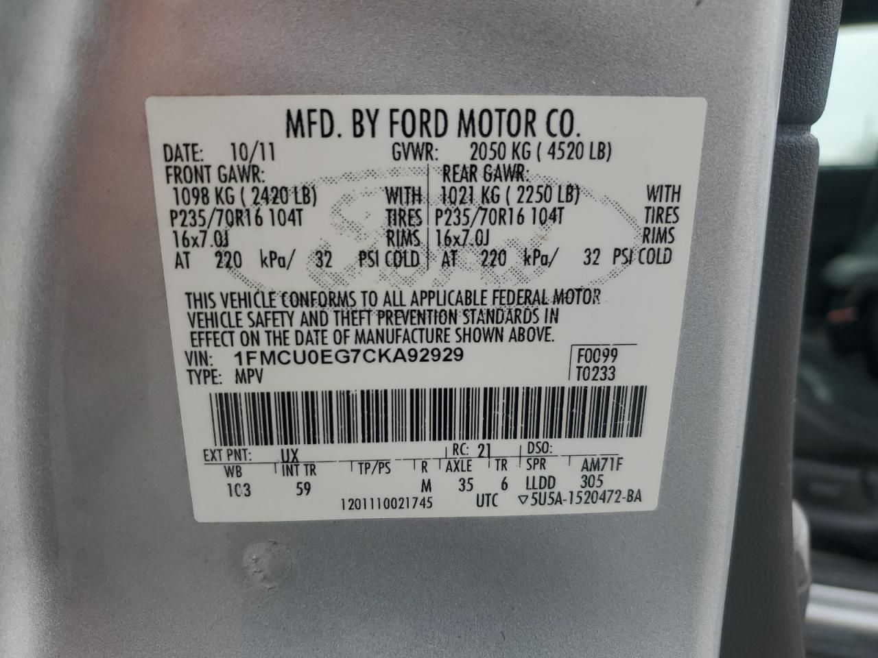 2012 Ford Escape Limited