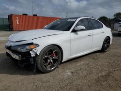 Salvage cars for sale from Copart Homestead, FL: 2018 Alfa Romeo Giulia TI