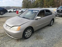 Salvage cars for sale from Copart Concord, NC: 2002 Honda Civic EX