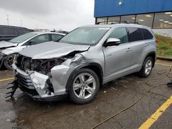 Salvage cars for sale from Copart Woodhaven, MI: 2018 Toyota Highlander Hybrid Limited