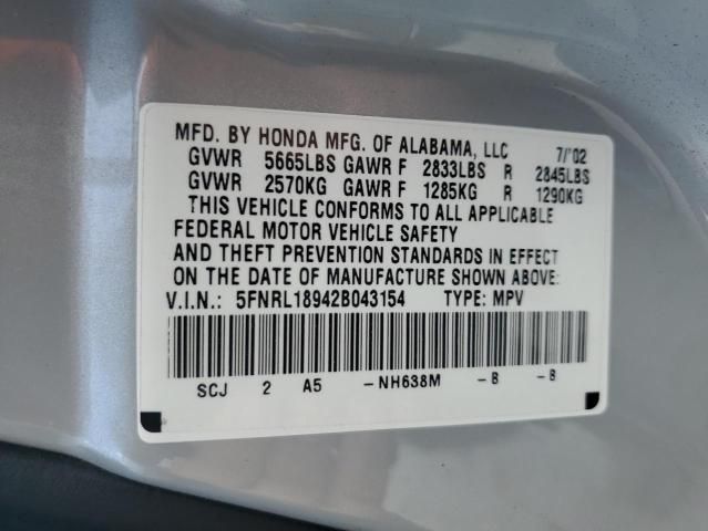 2002 Honda Odyssey EXL