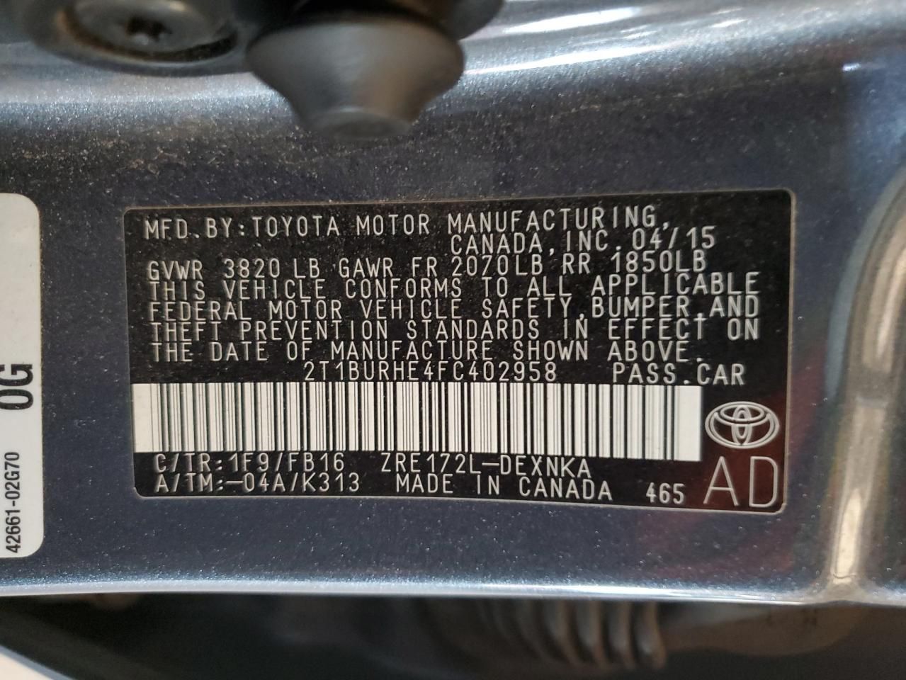 2015 Toyota Corolla L