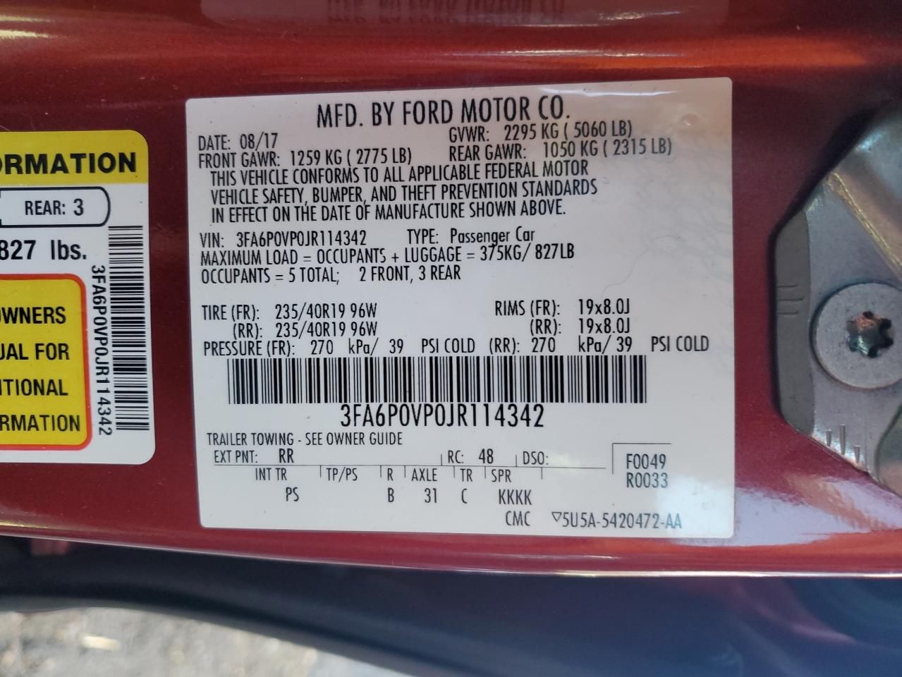 2018 Ford Fusion Sport