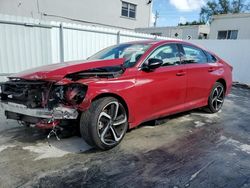 Honda Accord salvage cars for sale: 2021 Honda Accord Sport