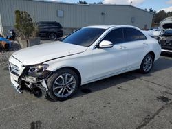 Mercedes-Benz c-Class salvage cars for sale: 2018 Mercedes-Benz C 300 4matic