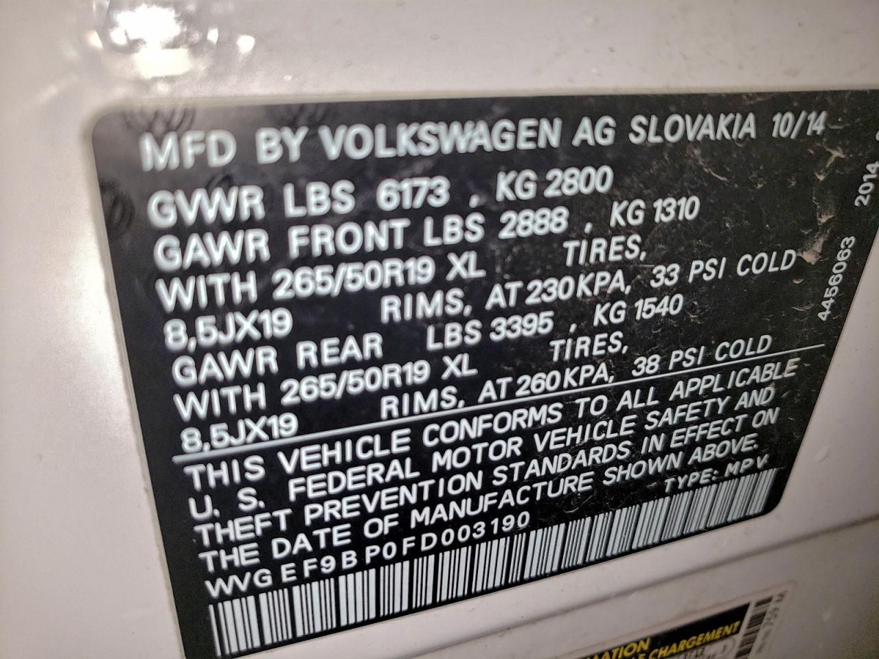 2015 Volkswagen Touareg V6