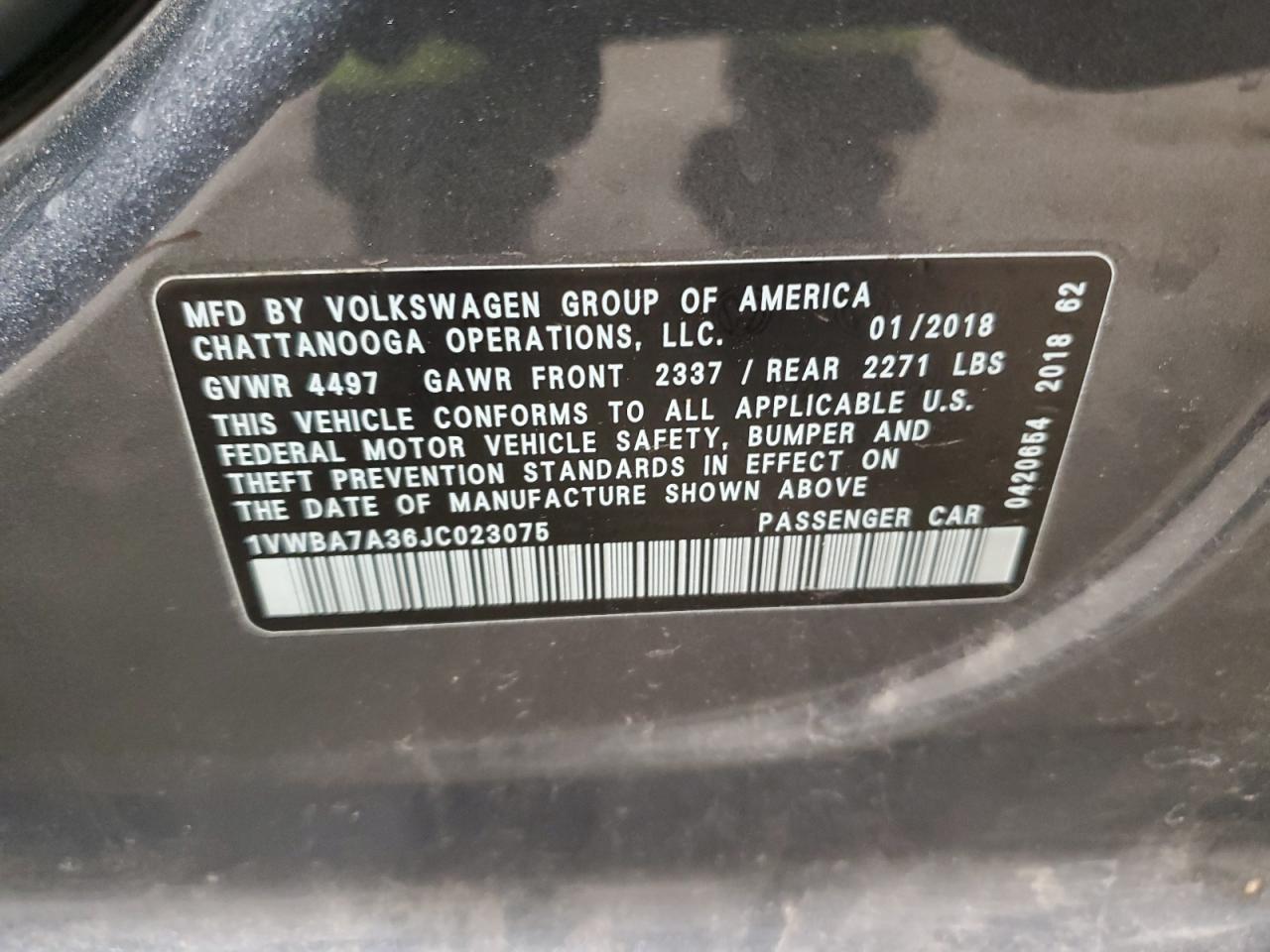 2018 Volkswagen Passat se