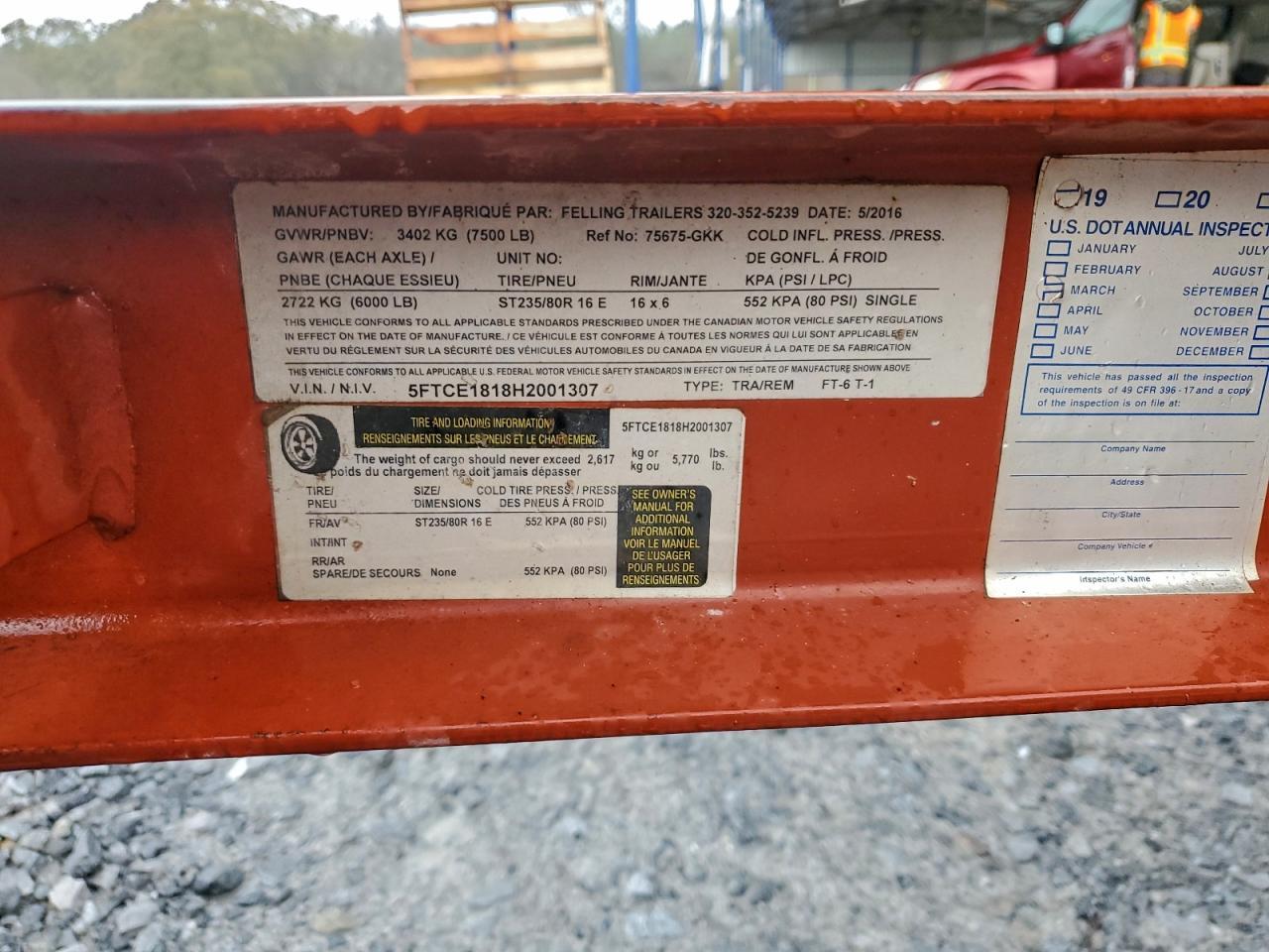 2017 Fell ING FT-6 T-1 Tilt Deck Equipment Trailer