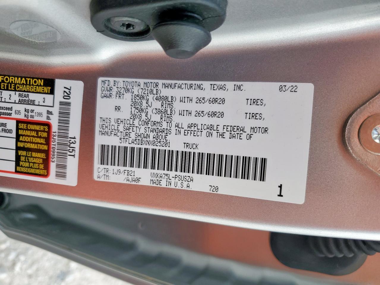 2022 Toyota Tundra SR5