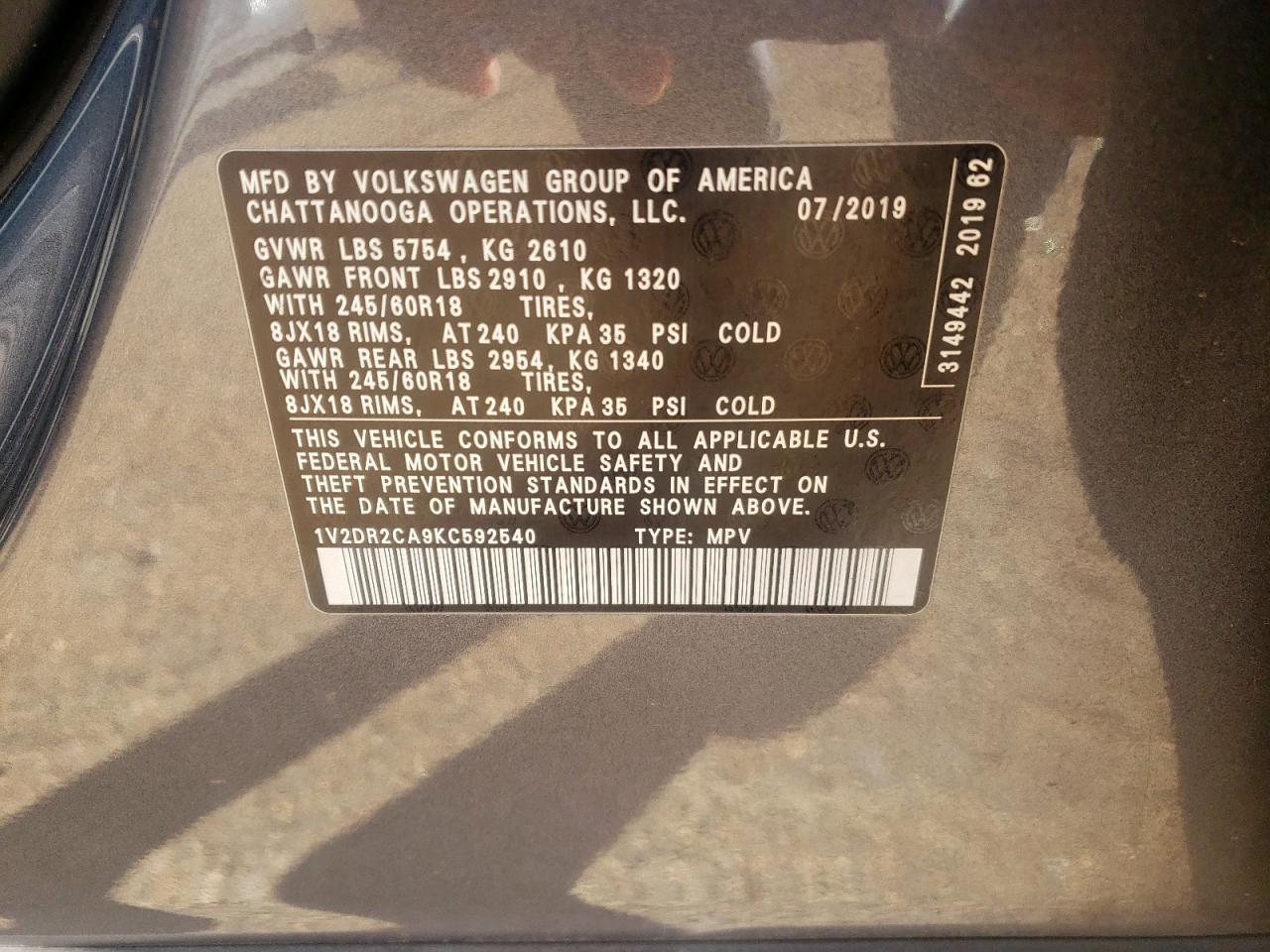 2019 Volkswagen Atlas se