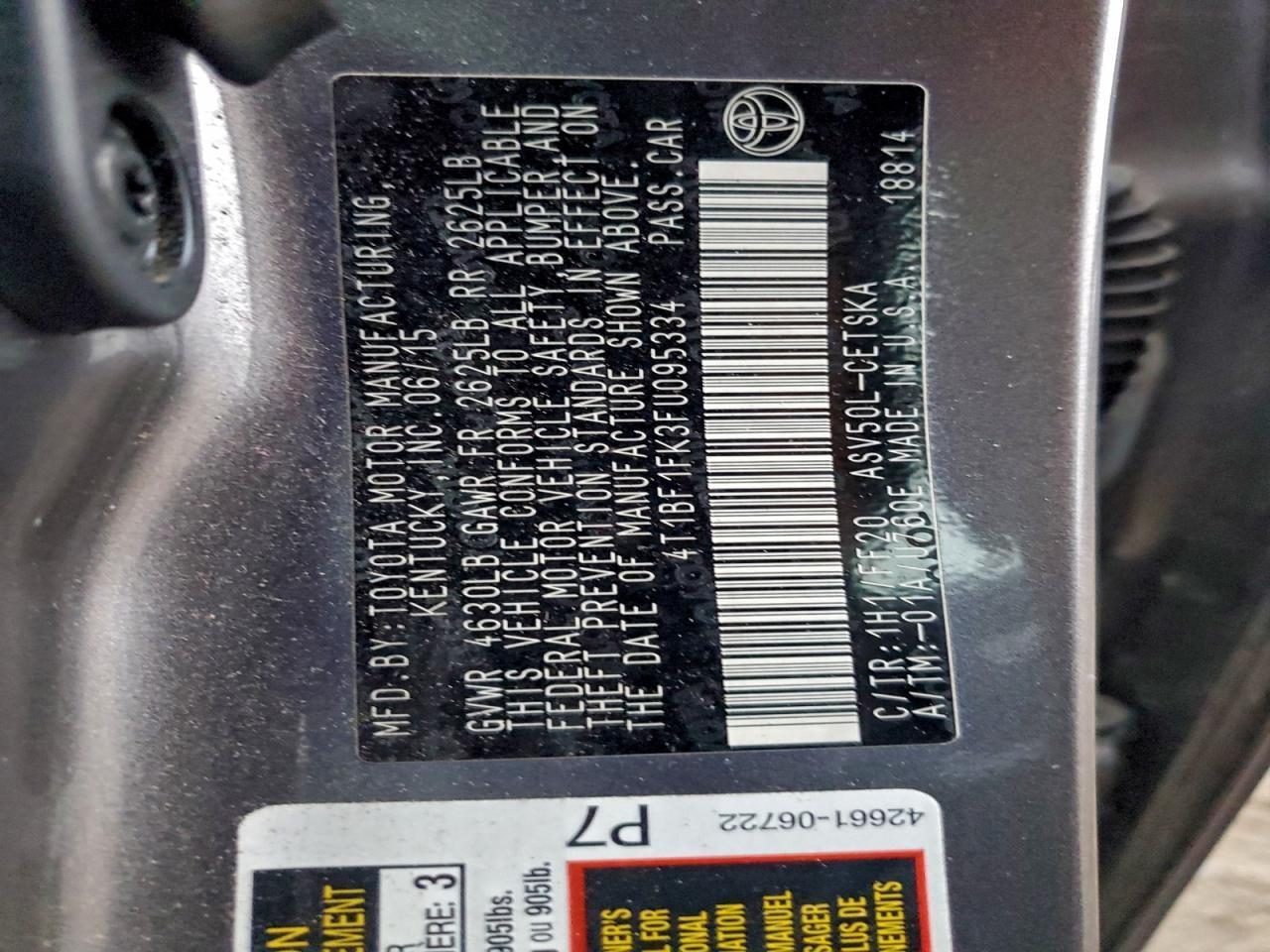 2015 Toyota Camry le
