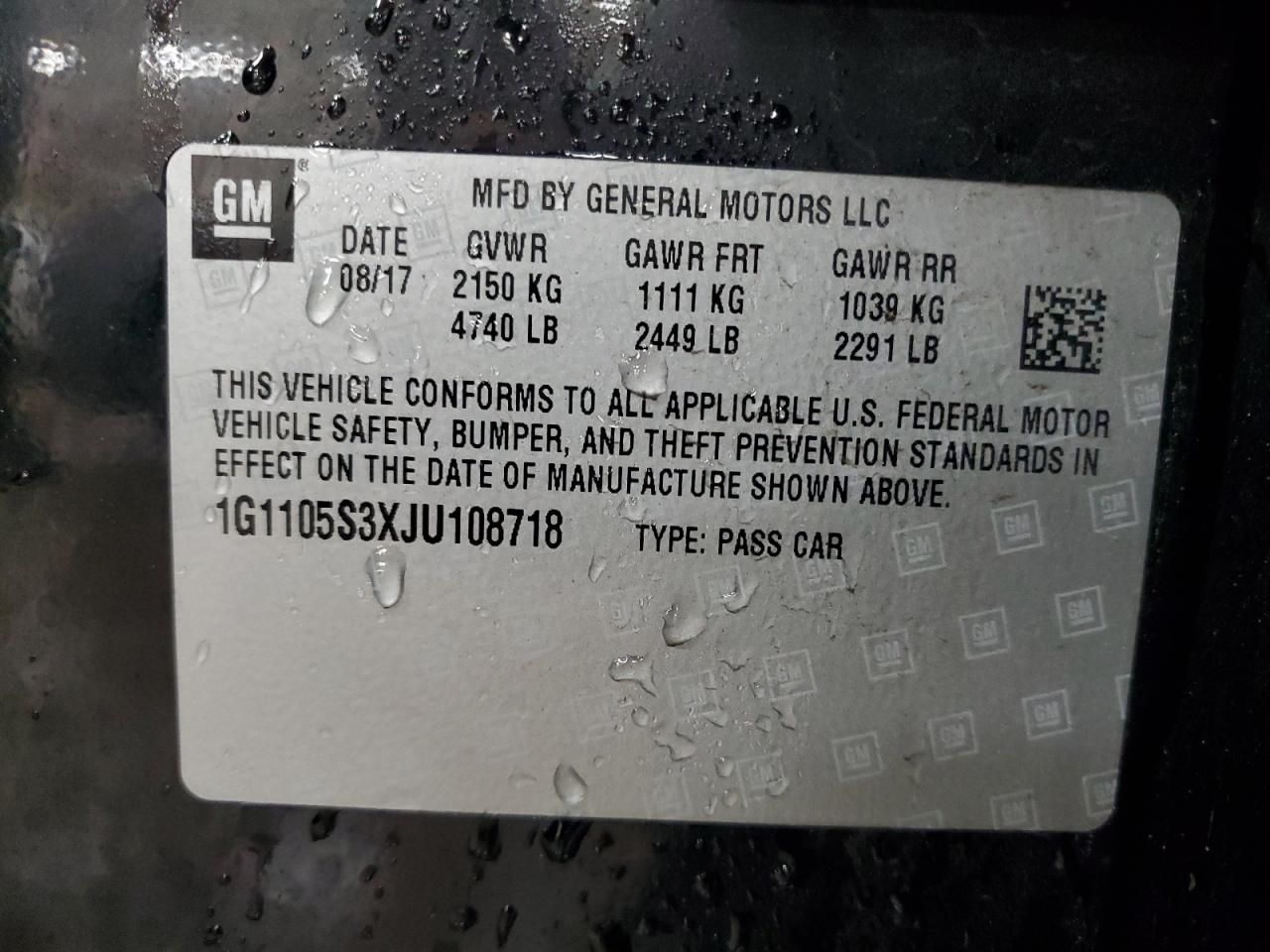 2018 Chevrolet Impala lt