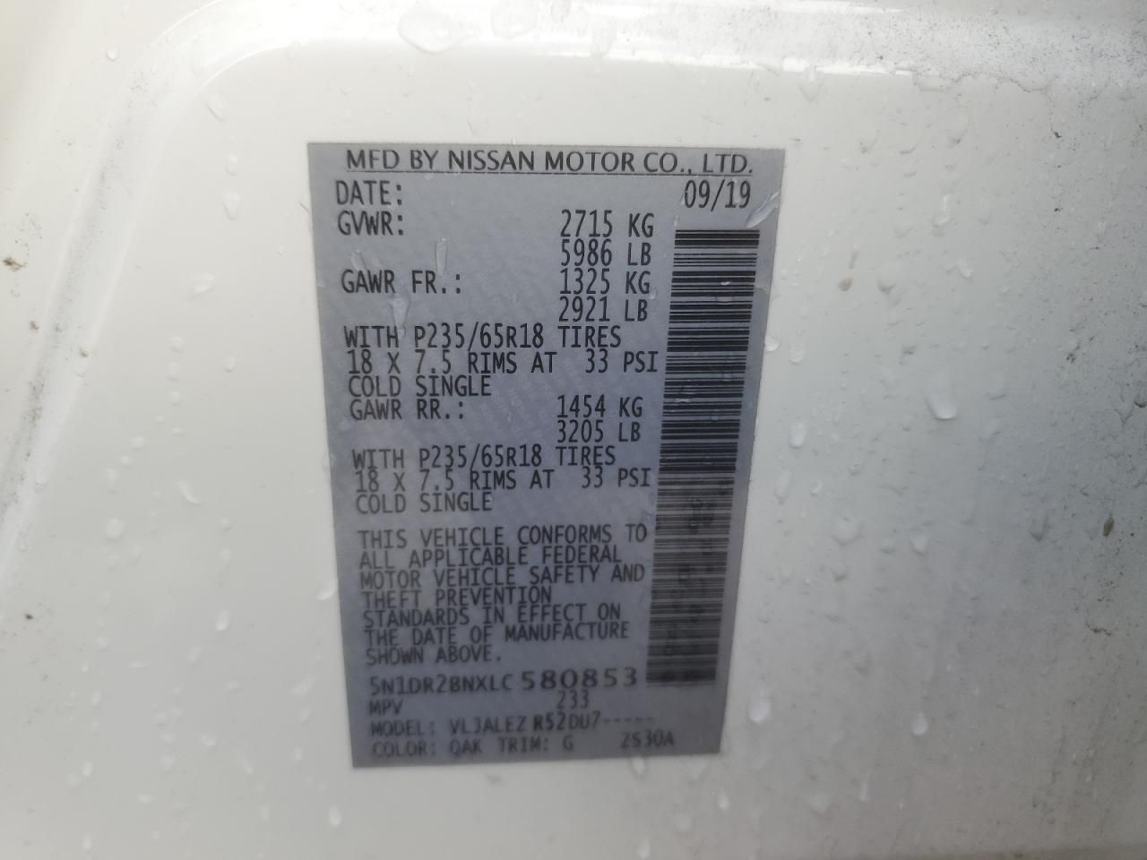 2020 Nissan Pathfinder sv