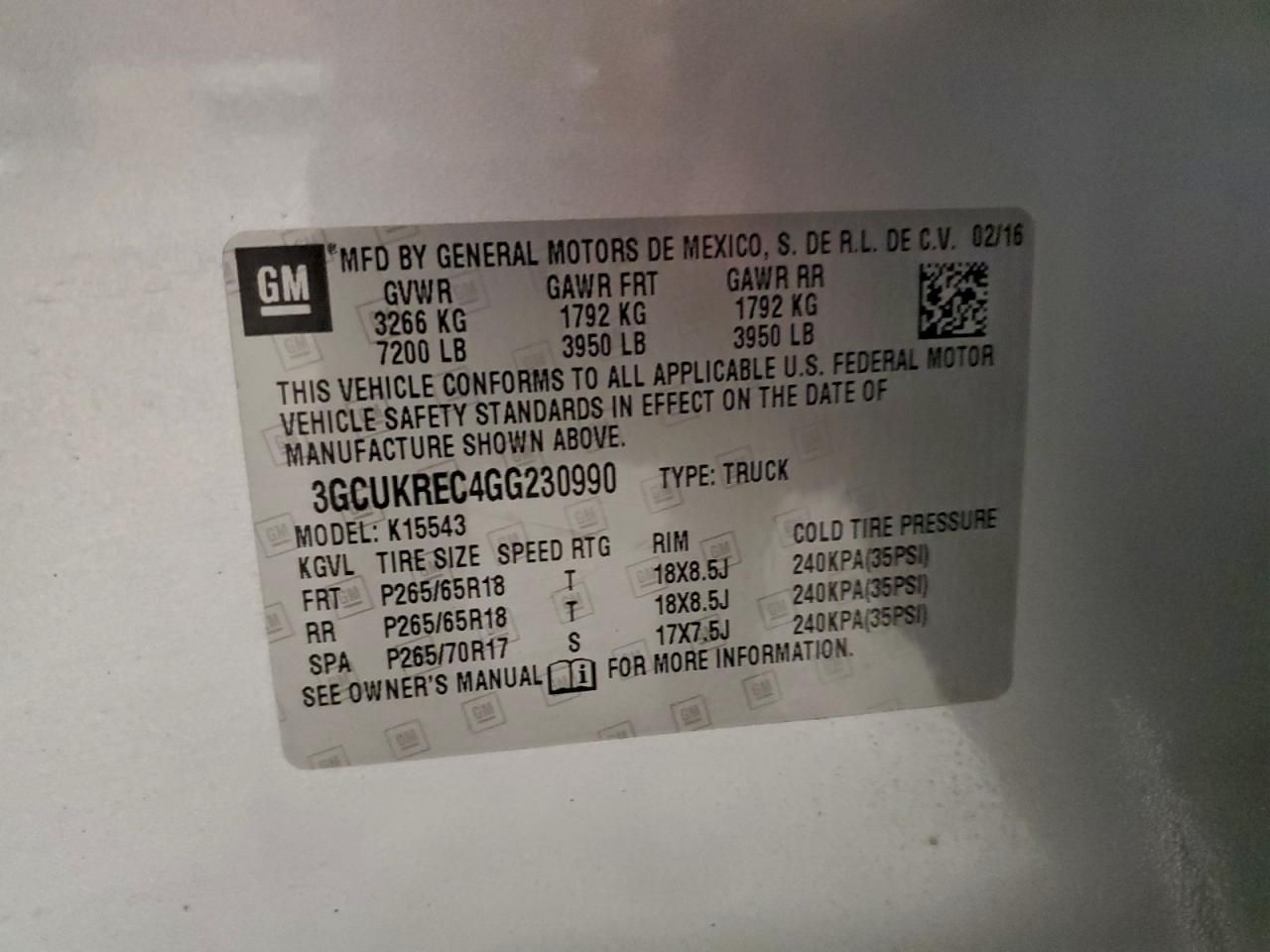 2016 Chevrolet Silverado K1500 lt