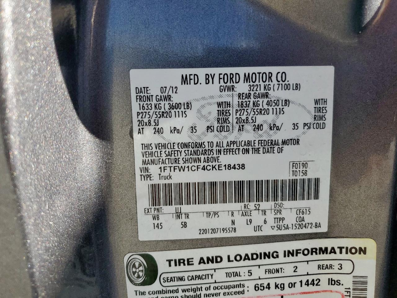 2012 Ford F150 Supercrew