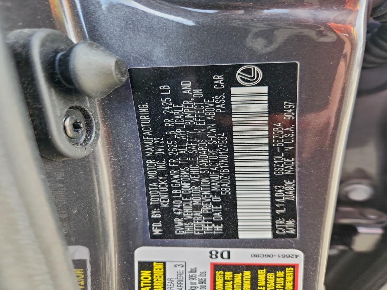 2022 Lexus Es 350 Base