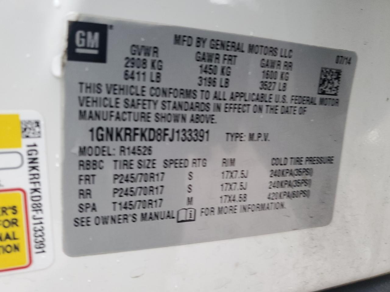 2015 Chevrolet Traverse ls