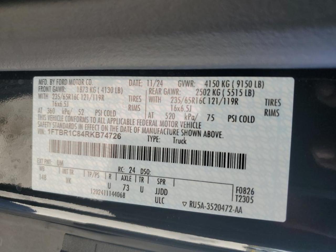 2024 Ford Transit Delivery Van