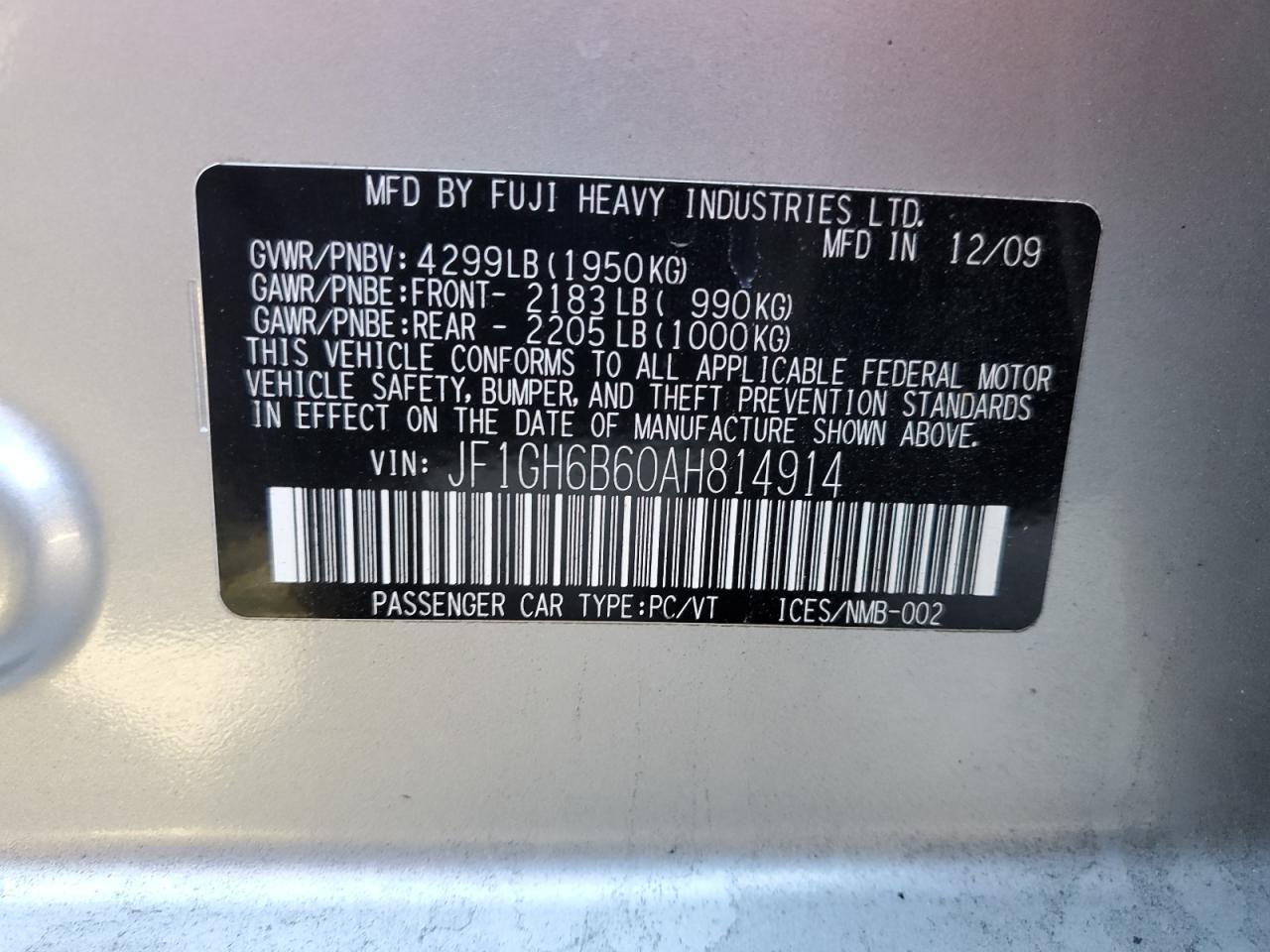 2010 Subaru Impreza 2.5i Premium
