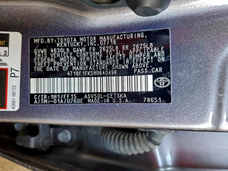 2017 Toyota Camry le