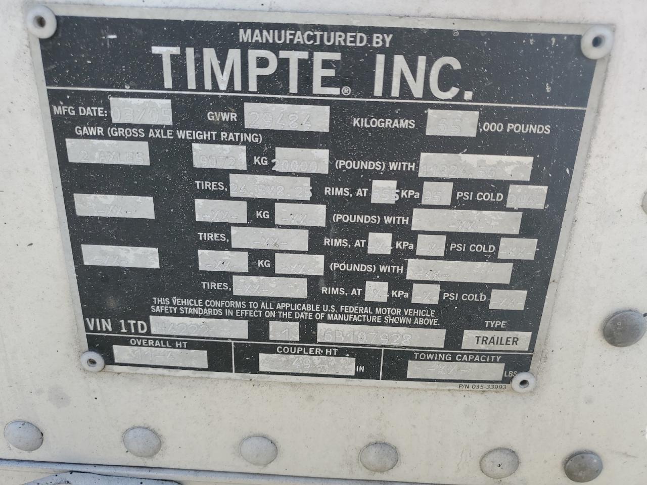 2006 Timpte Hopper Trl Timpte HOP-Grain Trailer