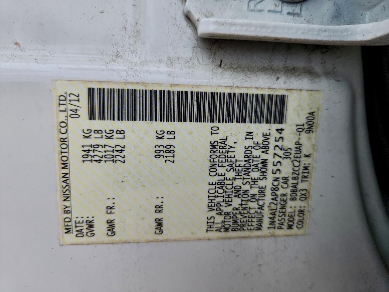 2012 Nissan Altima Base