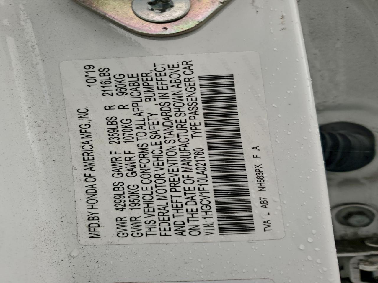 2020 Honda Accord lx