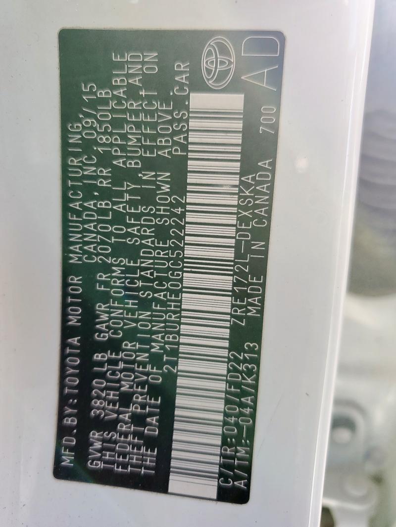 2016 Toyota Corolla l