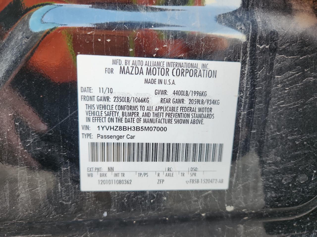 2011 Mazda 6 I