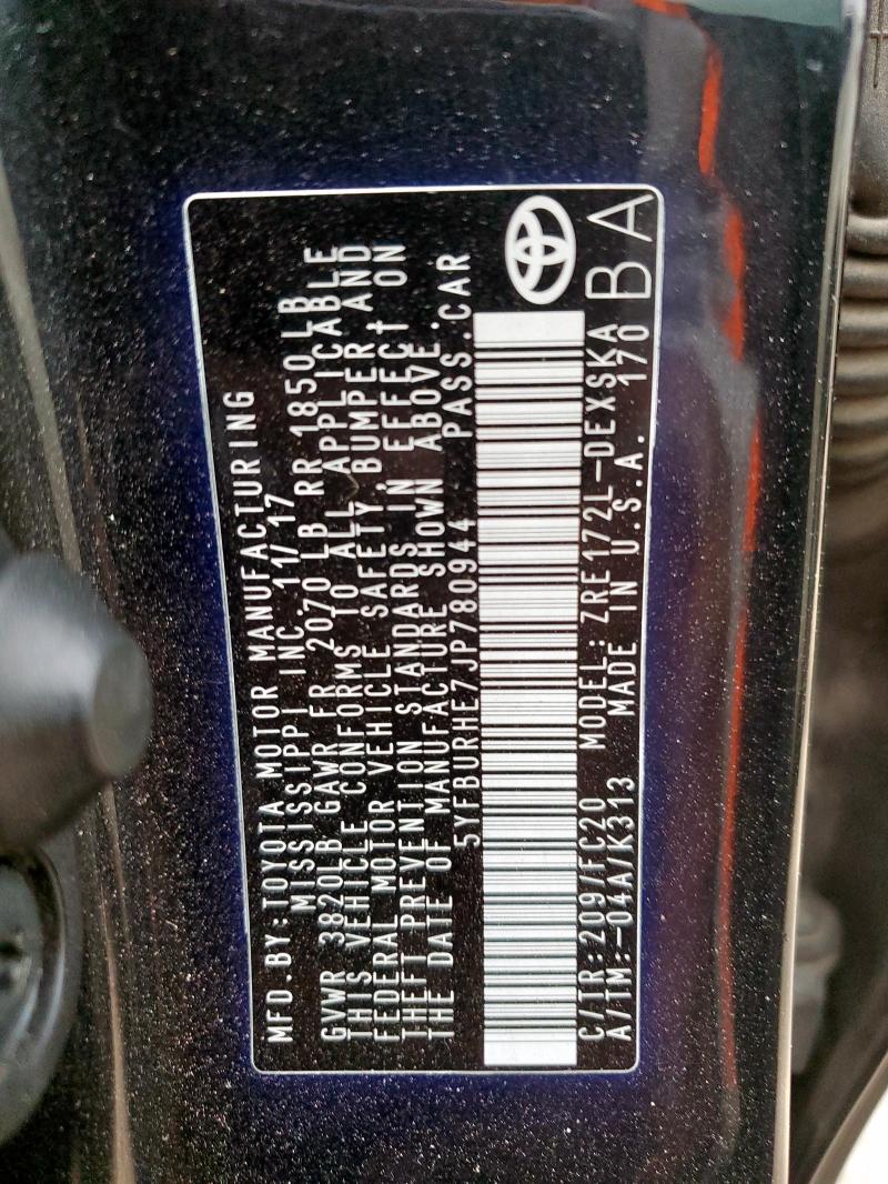 2018 Toyota Corolla se