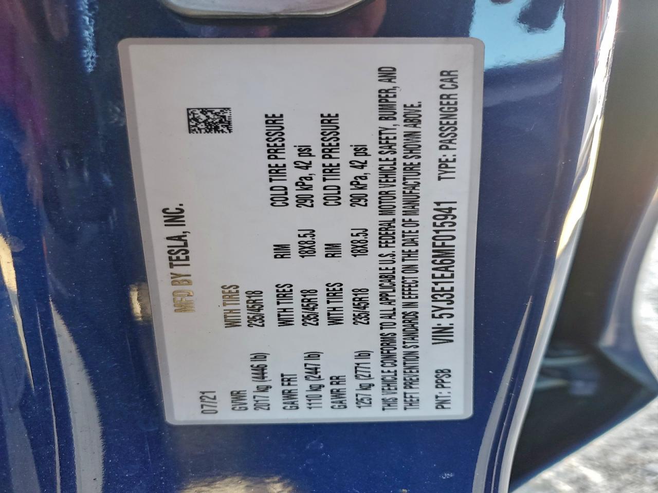 2021 Tesla Model 3