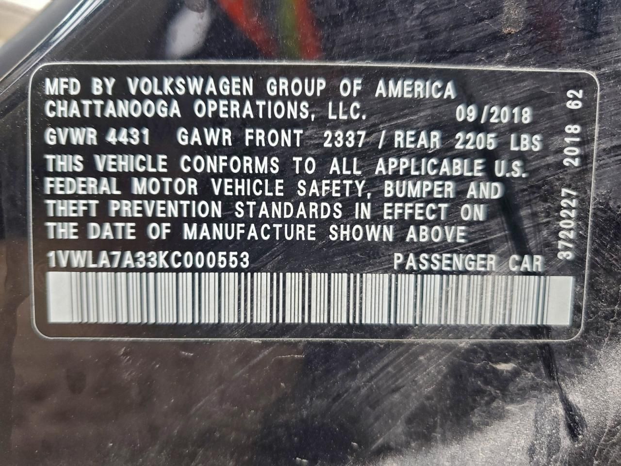 2019 Volkswagen Passat Wolfsburg