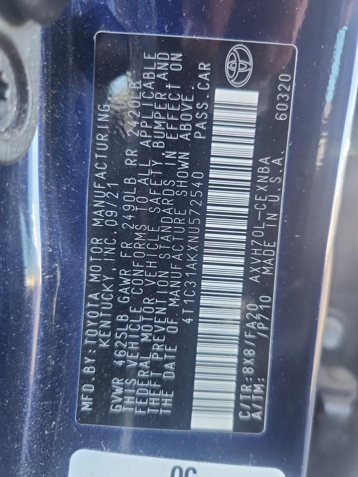 2022 Toyota Camry le