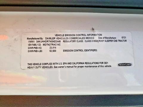 2022 Freigliner 2022 Freightliner Cascadia 126 Semi Truck