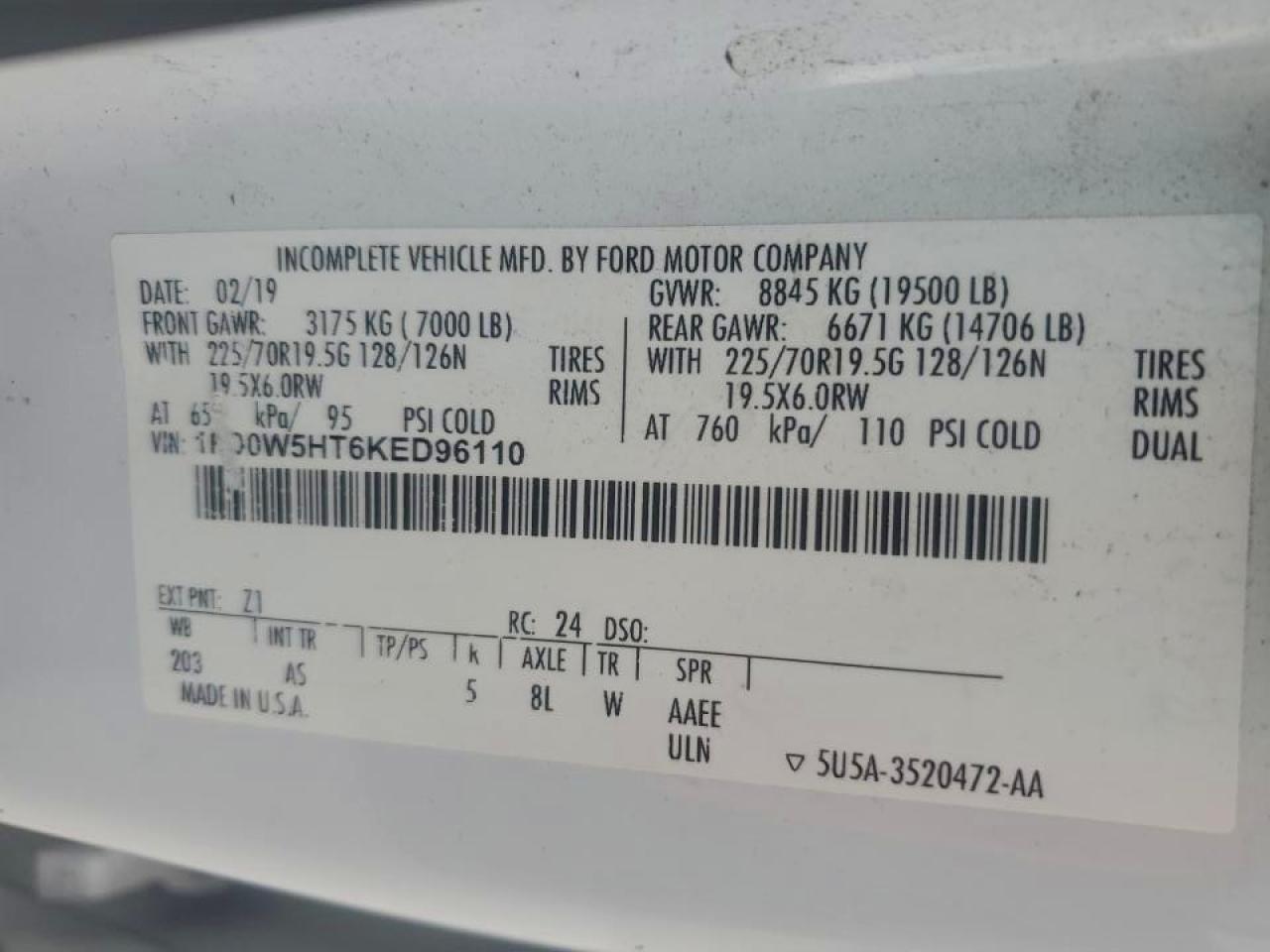 2019 Ford F550 Super Duty Utility / Service Truck