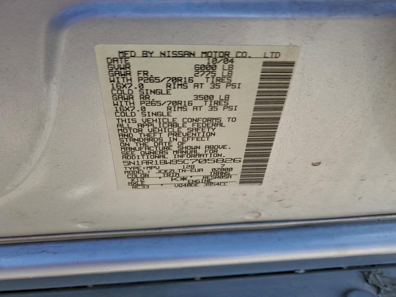 2005 Nissan Pathfinder le