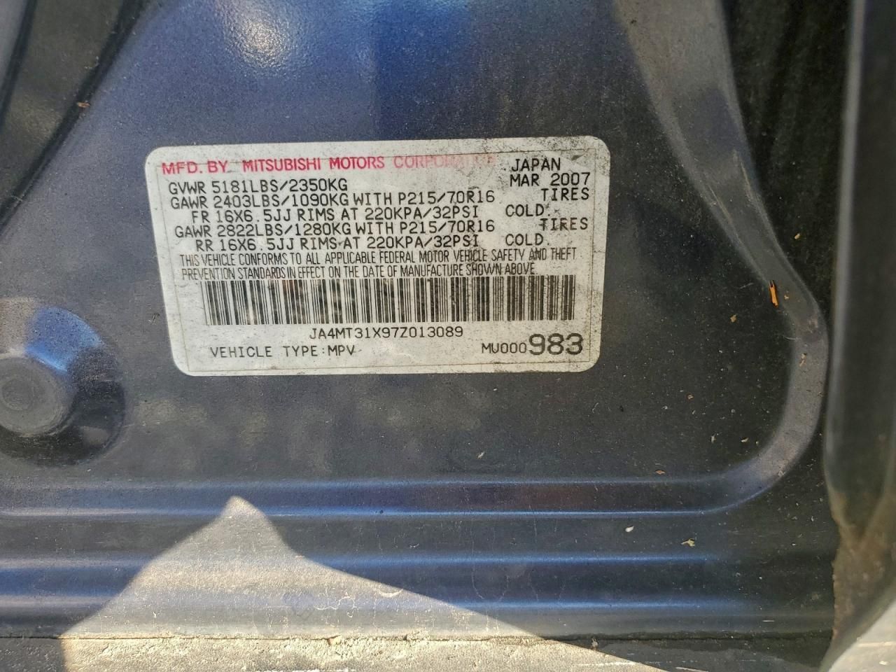 2007 Mitsubishi Outlander ls