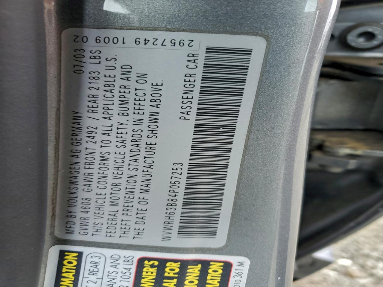 2004 Volkswagen Passat glx