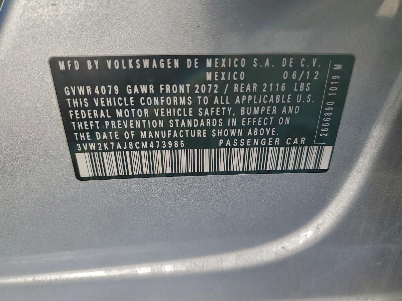 2012 Volkswagen Jetta Base