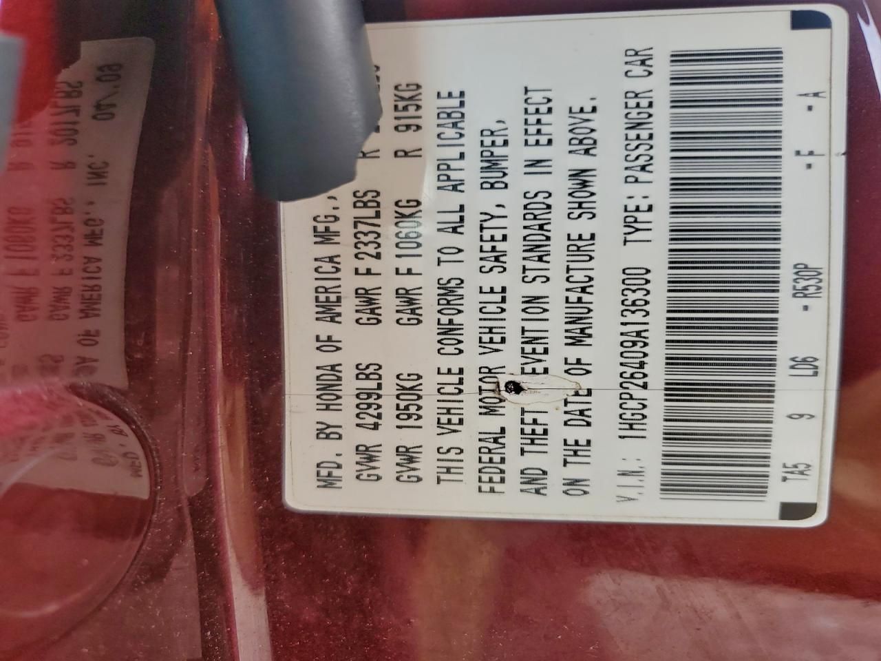 2009 Honda Accord lxp