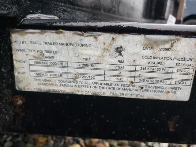 2007 Eagle E Efb716ta2 Utility Trailer