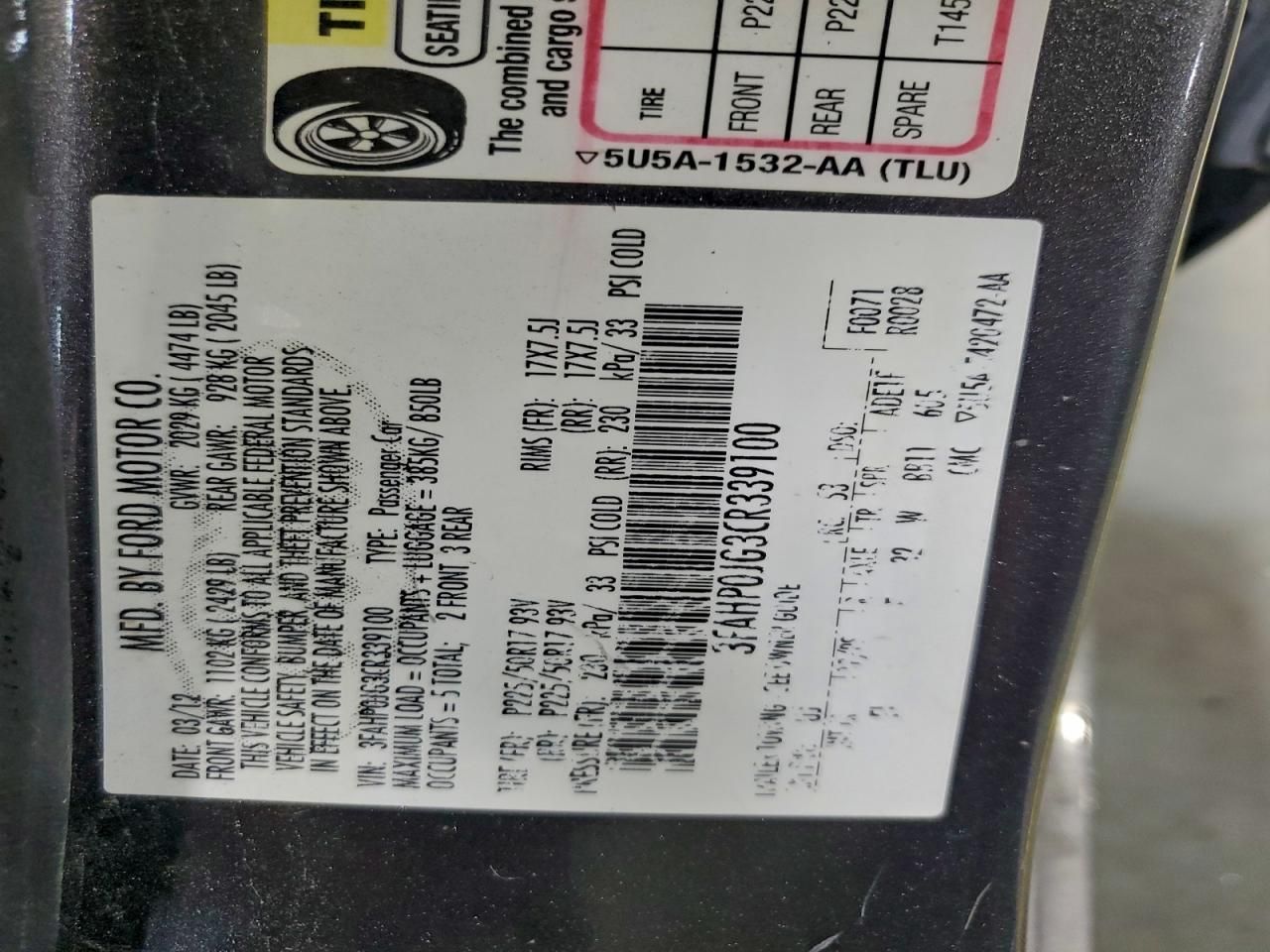 2012 Ford Fusion sel