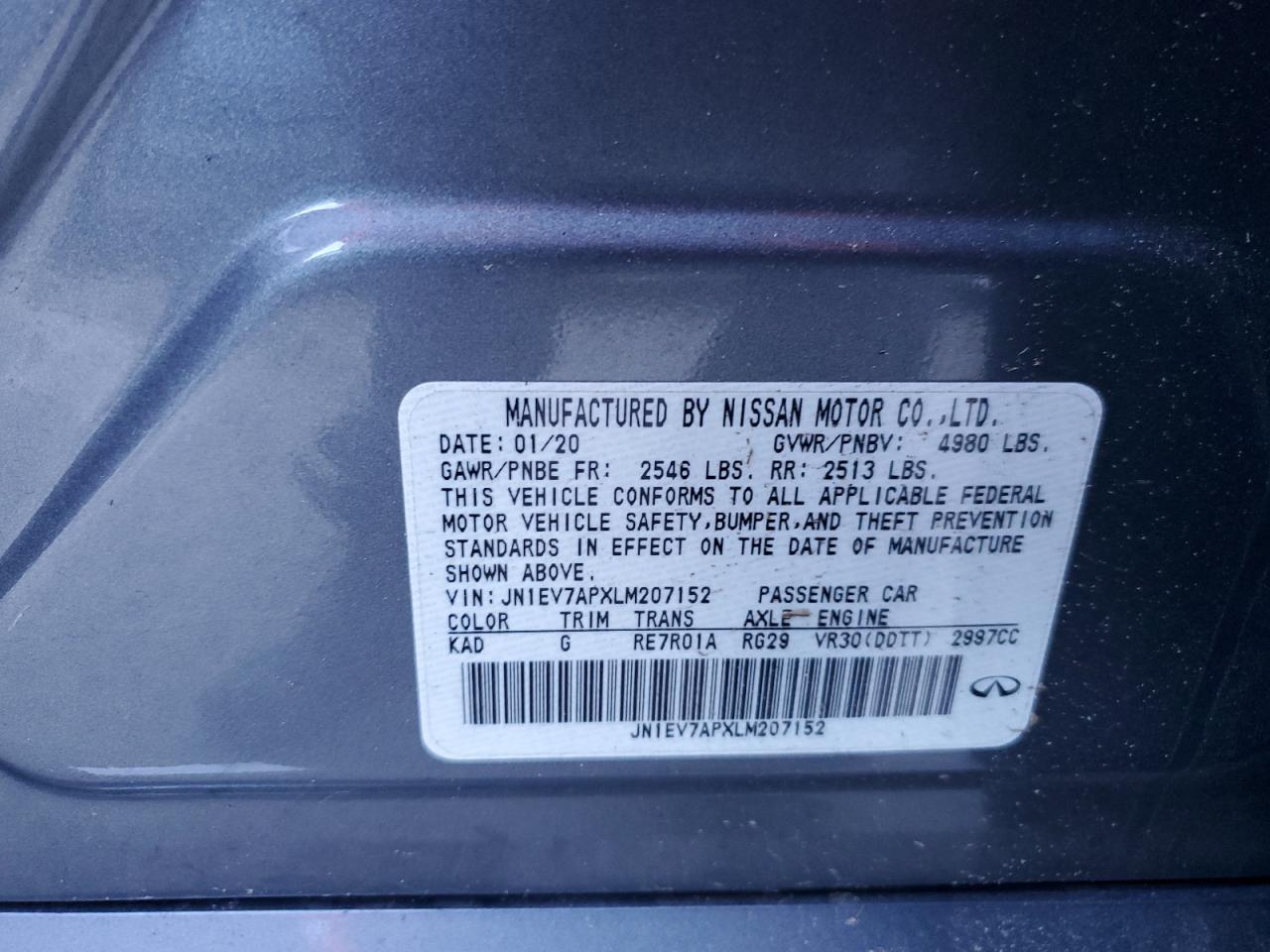 2020 Infiniti Q50 Pure