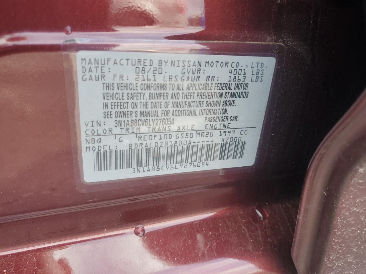 2020 Nissan Sentra sv